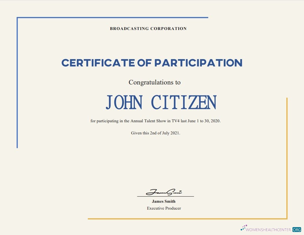 Download USA Talent Show Participation certificate Photoshop template